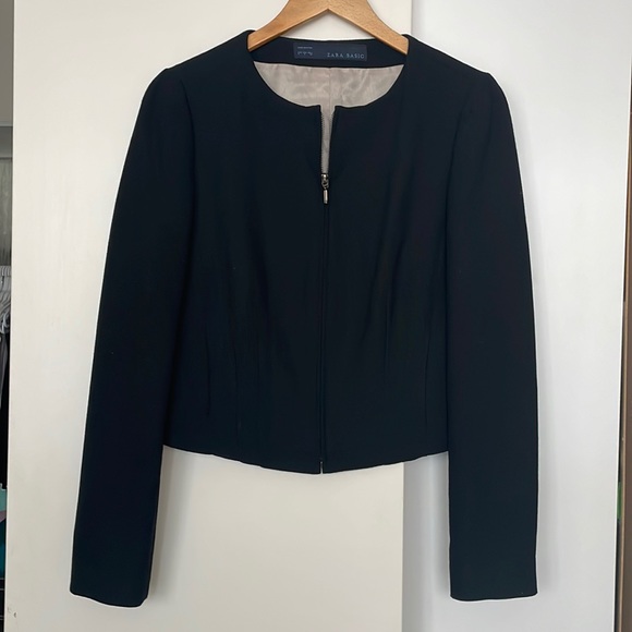ZARA Basic Black Bolero Crop Jacket - Picture 1 of 6